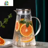 北欧冷水壶家用玻璃凉水壶凉白开水壶凉水杯套装可高温大容量客厅 FENGHOU 方水壶1.5升(单壶)