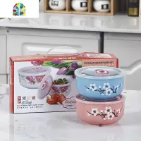 陶瓷套碗套装保鲜碗三件套礼盒装带盖礼品碗碟套装定制餐具家用批 FENGHOU 保鲜碗纯白(1套大号)礼盒装