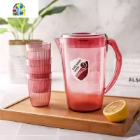 冷水壶可高温白开水壶家用凉水壶凉水杯塑料冷水杯茶壶套装大容量 FENGHOU 迷雾灰-1800ml(1壶+3杯)