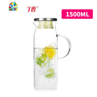 耐热可高温玻璃加厚防爆夏季冷水壶凉水壶大容量家用带盖套 FENGHOU 蒲公英印花EK17绿盖+莲花杯4个