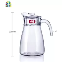 家用玻璃冷水壶无铅玻璃水壶凉水杯凉茶壶扎壶冷水杯大容量凉水壶 FENGHOU 1.3升现代壶