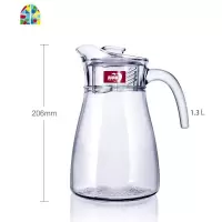 家用玻璃冷水壶无铅玻璃水壶凉水杯凉茶壶扎壶冷水杯大容量凉水壶 FENGHOU 1.3升鸭嘴壶