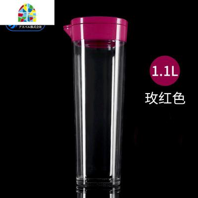 家用塑料密封冷水壶 冷热皆可大容量茶壶开水壶果汁杯 FENGHOU 8250玫红色凉水壶