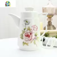 凉水壶 陶瓷家用水壶可高温冷水壶 耐热大号茶壶凉水杯大容量欧式 FENGHOU 玫瑰(金钟壶)
