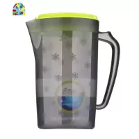 贝合耐热冷水壶大容量塑料凉水壶家用果汁扎壶韩式创意凉水杯套装 FENGHOU 绿灰色(2200ML)