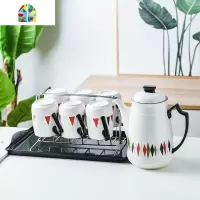 蓬莱同款冷水壶陶瓷杯北欧ins水具家用大号可高温茶壶白开水壶 FENGHOU 小壶凉水壶