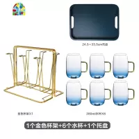 北欧耐热玻璃凉水壶玻璃水壶茶杯玻璃杯杯具套装冷水壶冷饮壶 FENGHOU 1个水壶6个水杯1个托盘