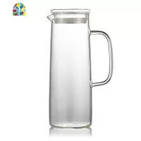 可高温玻璃家用储冷水杯凉壶晾水壶扎杯小扎壶酒店餐厅用欧式 FENGHOU 1200ml不锈钢盖款凉水壶