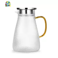 玻璃水壶大容量可高温家用茶壶凉白开水壶水杯套装 FENGHOU 锤目纹杯400ml()凉水壶
