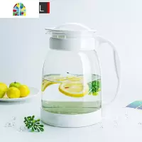 浸泡水瓶凉水壶北欧风大容量超大玻璃可高温宿舍装热水的白开水壶 FENGHOU 白色2000ml+2个130ml水杯