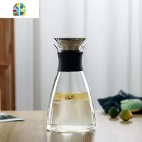 家用北欧风格丹麦solo耐热玻璃凉水壶大容量加厚凉白开水玻璃壶 FENGHOU 1500直壶+4彩把杯