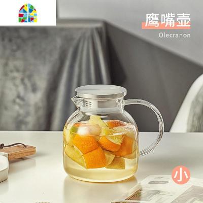 凉水壶玻璃茶壶耐热防爆凉白开冷水壶可高温家用扎壶水壶水杯套装 FENGHOU 1.5L鹰嘴壶