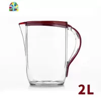 家用塑料冷水壶凉水壶耐热大容量果汁扎壶夏季茶水壶泡茶壶2L3L FENGHOU 酒红色(3L)