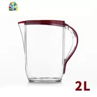 家用塑料冷水壶凉水壶耐热大容量果汁扎壶夏季茶水壶泡茶壶2L3L FENGHOU 酒红色(2L)