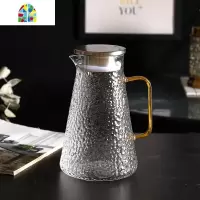 北欧风冷水壶家用玻璃凉白开水壶凉水杯套装创意耐热高温水壶客厅 FENGHOU 方柄单壶1600ml凉水壶