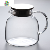 大容量玻璃壶耐热冷水壶玻璃可高温家用凉水壶水杯套装水壶茶壶 FENGHOU 圆柱冷水壶大号1800ml+2直把杯随机
