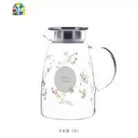 家用玻璃凉水壶耐热高温晾白开水杯冷水壶套装茶壶夏天大容量扎壶 FENGHOU 大沐风水壶2L+6*大把杯+盘+木架