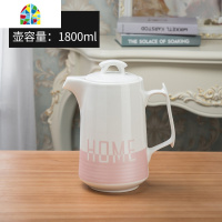 冷水壶陶瓷水杯套装家用可高温凉水壶大容量创意水具水杯数字杯子 FENGHOU 半粉色6杯+托盘