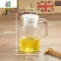 家用耐热冷水壶玻璃大容量啤酒扎壶八角凉水壶条纹果汁饮料壶 FENGHOU 0.5升八角壶(温水型)60°