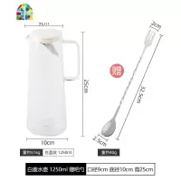 北欧家用大容量可高温带茶隔冷水壶耐热玻璃防爆凉水壶果汁送拌勺 FENGHOU 白盖水壶(赠吧勺)
