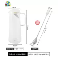 北欧家用大容量可高温带茶隔冷水壶耐热玻璃防爆凉水壶果汁送拌勺 FENGHOU 黑盖水壶+4杯+托盘(赠吧勺+杯刷)