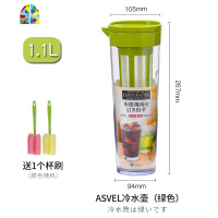 冷水壶家用带茶滤过滤可高温凉水杯密封防漏塑料果汁壶 FENGHOU 玫红色1.1L带滤网凉水壶