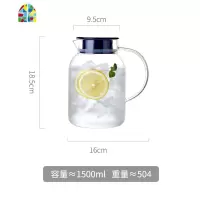 水壶容量耐热大茶壶水杯白开水冷水玻璃家用开水凉茶高温扎壶水瓶 FENGHOU 新款2000ML凉水壶