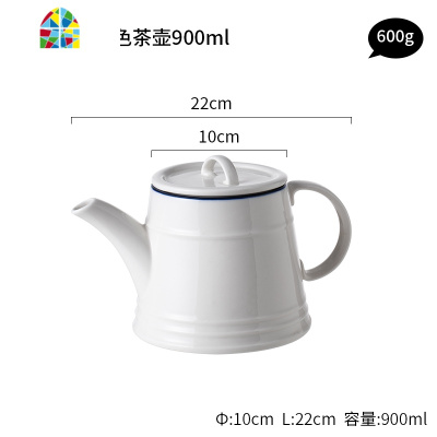 BB白色家用碗碟套装 双耳汤碗北欧餐具陶瓷碗盘组合碗筷套装 FENGHOU BB圆线白色米饭碗12cm