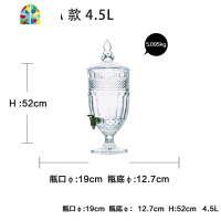 果汁壶透明玻璃水壶啤酒壶水壶家用冷水壶龙头凉水壶扎壶夏季 FENGHOU 果汁壶B款4.5L预售5月中