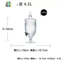 果汁壶透明玻璃水壶啤酒壶水壶家用冷水壶龙头凉水壶扎壶夏季 FENGHOU 果汁壶B款4.5L预售5月中