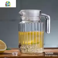 家用玻璃冷水壶凉水壶大容量果汁壶泡茶壶耐热凉白开水杯壶套装 FENGHOU 浮雕朵趣5件套