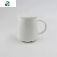 陶瓷凉水壶家用简约冷水壶大容量耐热可高温花茶壶餐厅酒店茶水壶 FENGHOU 简约白单杯带盖
