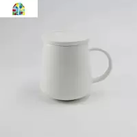 陶瓷凉水壶家用简约冷水壶大容量耐热可高温花茶壶餐厅酒店茶水壶 FENGHOU 纯白色一壶一杯一托盘