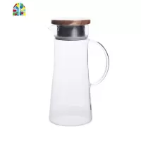 冷水壶玻璃凉水壶大容量泡茶壶家用电陶炉可高温热凉白开水杯套装 FENGHOU 壶+4杯+木架套装