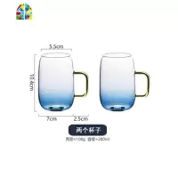 北欧日式冷水壶玻璃耐热可高温防爆家用水杯套装扎壶创意凉水壶 FENGHOU 渐变蓝水壶云石玻璃水壶1.4L