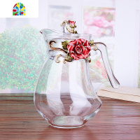 珐琅彩冷水壶凉开水壶玻璃可高温耐热防爆水杯欧式家用大容量 FENGHOU 金桃花高壶凉水壶