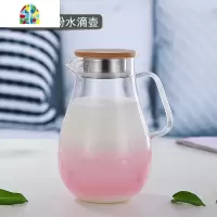 玻璃水壶可高温北欧风家用大容量凉白开水壶水杯套装玻璃冷水壶 FENGHOU 1.8L孔雀蓝水滴壶凉水壶