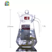 玻璃水壶 大容量创意果汁壶 茶壶扎壶凉水壶凉水杯 FENGHOU 1.1升竖条壶