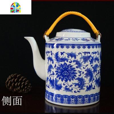 景德镇茶壶陶瓷器大号容量青花瓷冷水壶凉水壶水杯家用单壶泡茶壶 FENGHOU 3.8升花开富贵收藏家购