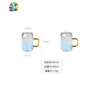 北欧风玻璃冷水壶可高温家用套装创意耐热杯子水杯大容量凉开水壶 FENGHOU 渐变色一壶四杯凉水壶