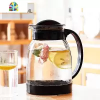 冷热水壶玻璃 耐热 两用家用凉高温防爆大容量水瓶凉白开水杯茶壶 FENGHOU 白色2000MM+4杯子凉水壶
