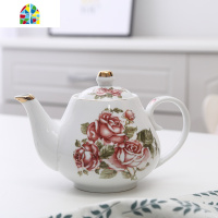 复古精美大容量陶瓷泡A款茶壶实用耐热高温凉水壶单壶家用大壶 FENGHOU 深蓝色蝴蝶纷飞深蓝边