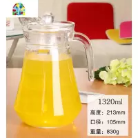 凉水壶套装玻璃大容量可高温家用防爆夏季冰箱冷水壶凉水杯 FENGHOU 1.3L鸭嘴壶+6圆杯