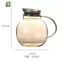 北欧玻璃凉白开水壶大容量可高温家用套装创意果汁扎壶柠檬冷水瓶 FENGHOU 玻璃壶≈1650ml凉水壶