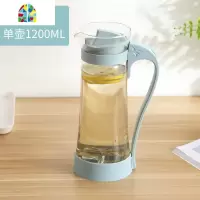家用冷水壶玻璃耐热高温晾凉白开水杯扎壶防爆大容量透明水瓶套装 FENGHOU 北欧蓝-玻璃杯5件凉水壶