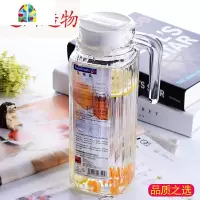 夏季耐热凉水壶透明水具套装家用可高温放冷开水的壶玻璃带杯子厚 FENGHOU 1.3L棱镜壶