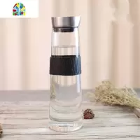 创意北欧风耐热玻璃冷水壶 家用大容量加厚玻璃凉水壶果汁壶扎壶 FENGHOU 1.5L壶(送硅胶防滑套)