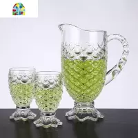 创意鱼鳞玻璃水杯果汁杯凉冷水壶扎壶五七件套装家用西餐厅 FENGHOU 六杯一壶凉水壶
