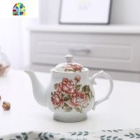 欧式精致陶瓷小巧款泡茶壶实用耐热高温凉水壶创意单壶复古家用 FENGHOU 花色蝴蝶纷飞