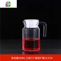 凉水壶玻璃耐热大容量杯果汁凉白开茶壶套装冷水壶玻璃壶饮料扎壶 FENGHOU 冰蓝款八角壶1.1升